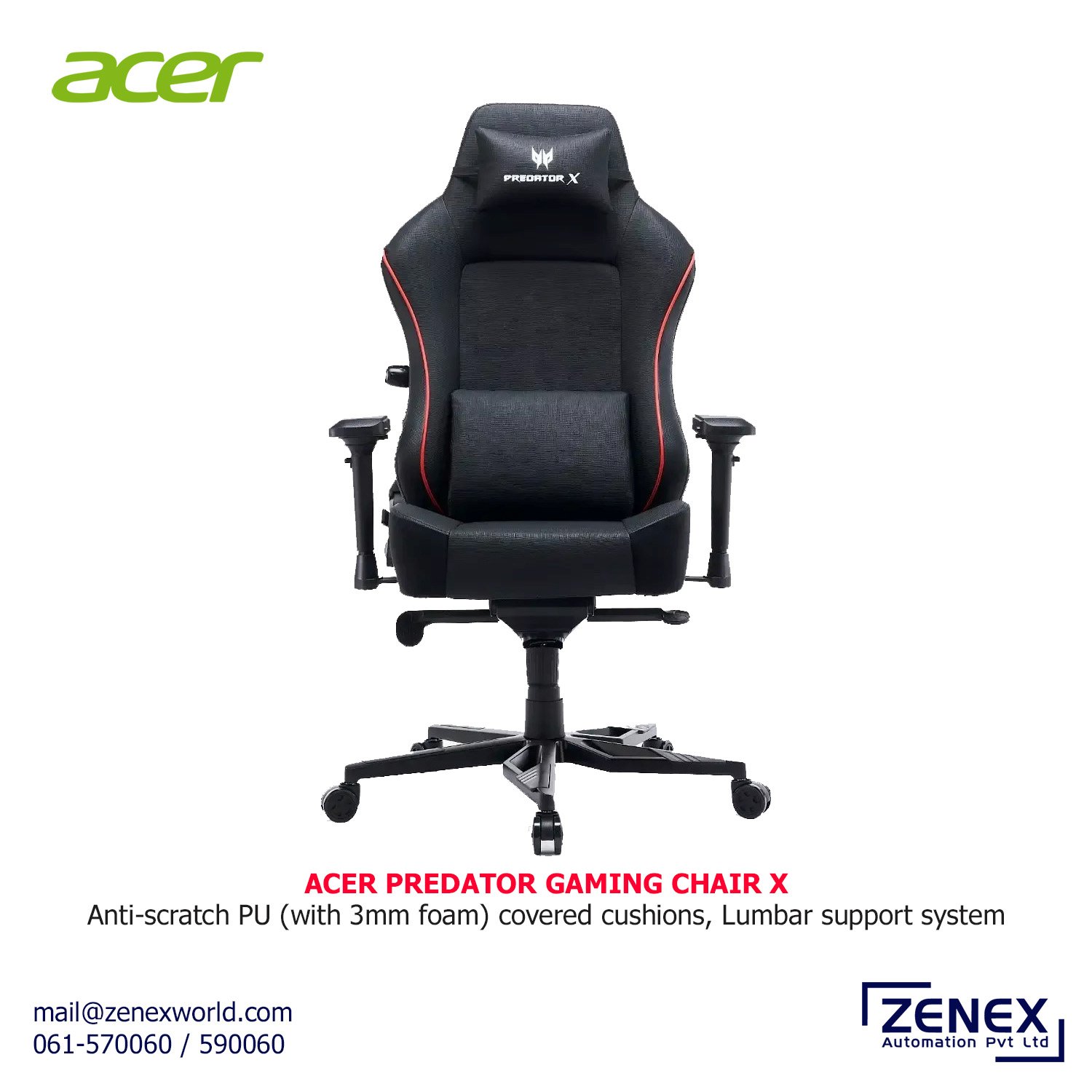 Zenex-Acer-Predator-Gaming-Chair-X_1 ACER PREDATOR GAMING CHAIR X - Image 1