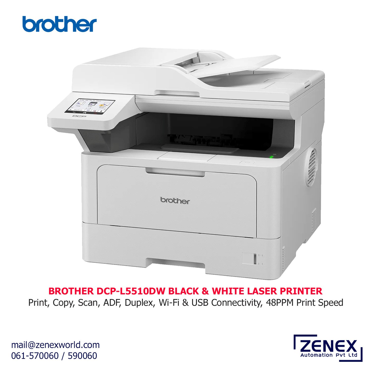 Zenex-Brother-DCP-L5510DW_1 BROTHER MONO LASER PRINTER (DCP-L5510DW) - Image 1