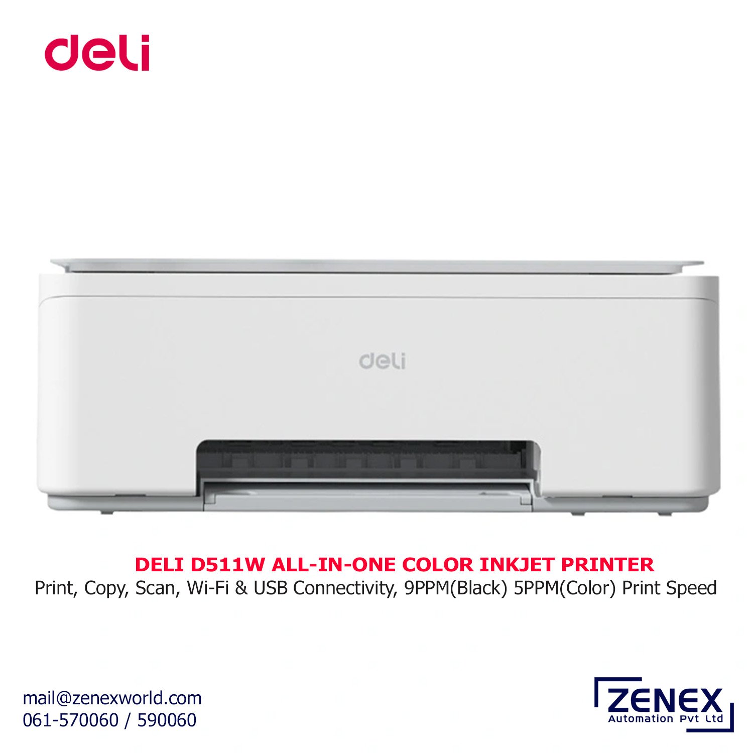 Zenex-Deli-D511W_1 DELI COLOR INKJET PRINTER (D511W) - Image 1