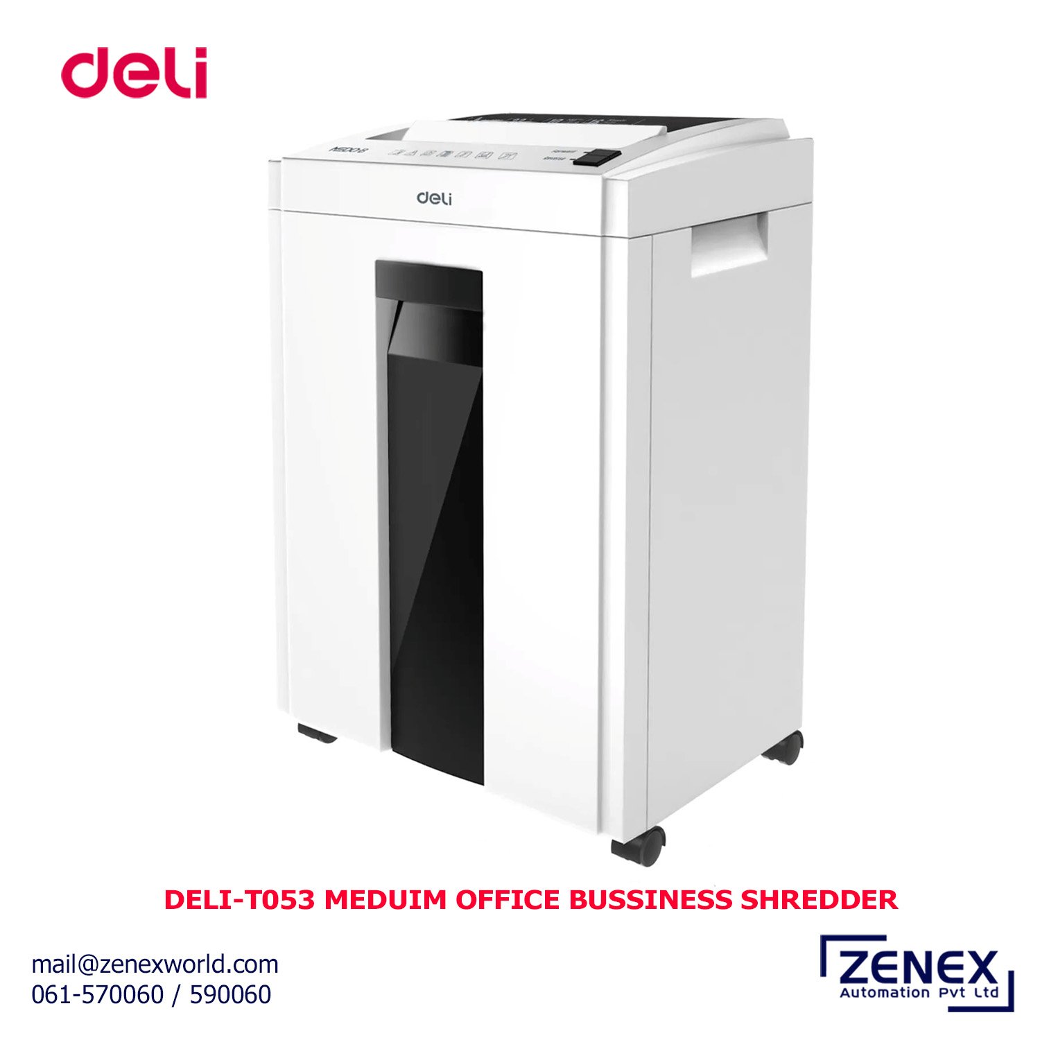 Zenex-Deli-Paper-Shredder-TO53_1 DELI-T053 MEDUIM OFFICE BUSSINESS SHREDDER - Image 1