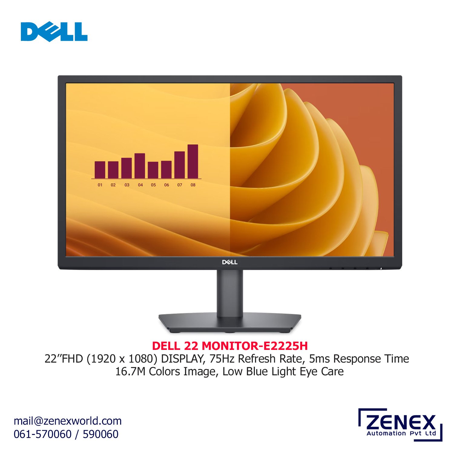 Zenex-Dell22-Monitor- E2225H_1 DELL 22 MONITOR (E2225H) - Image 1
