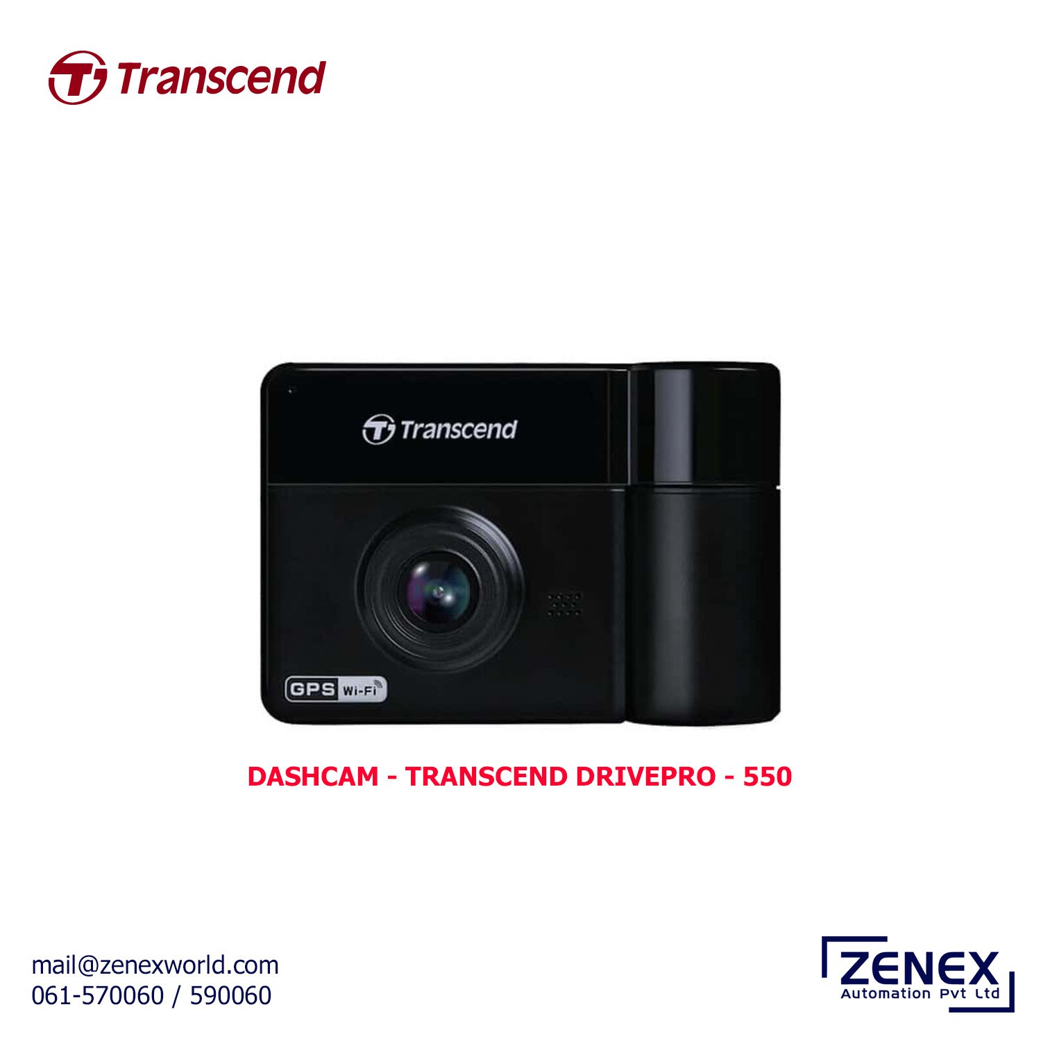 Zenex-Transcend-DrivePro-550_1 DASHCAM - CAR VIDEO RECORDER - DRIVEPRO 550A - 1080P - Image 1