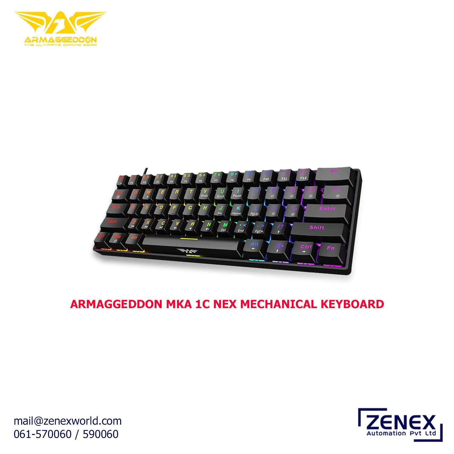 Zenex-Armaggeddon-Mka-1C-Nex-Mechanical-Keyboard_1 ARMAGGEDDON MKA 1C NEX MECHANICAL KEYBOARD - Image 1