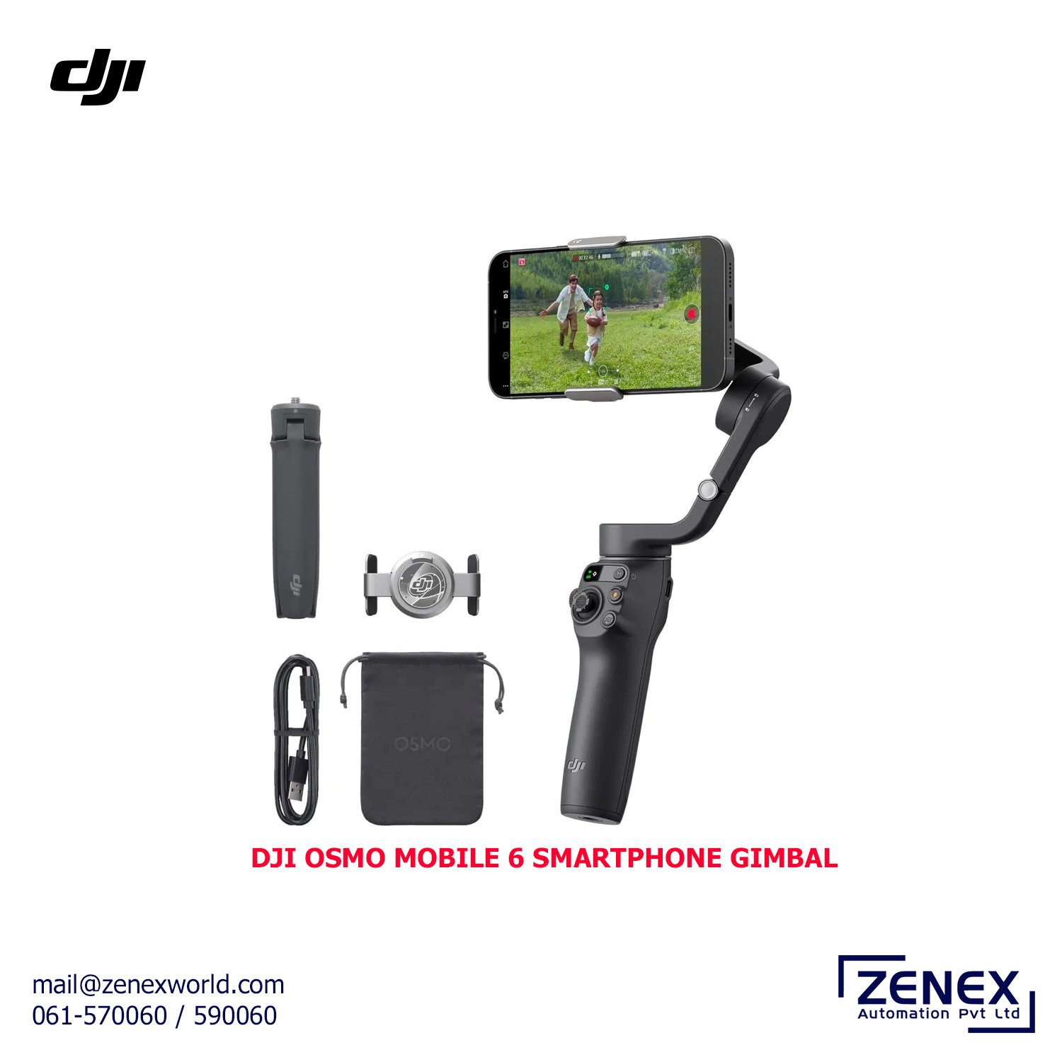 Zenex-Dji-Osmo-Mobile6-Smartphone-Gimbal_1 DJI OSMO MOBILE 6 SMARTPHONE GIMBAL - Image 1