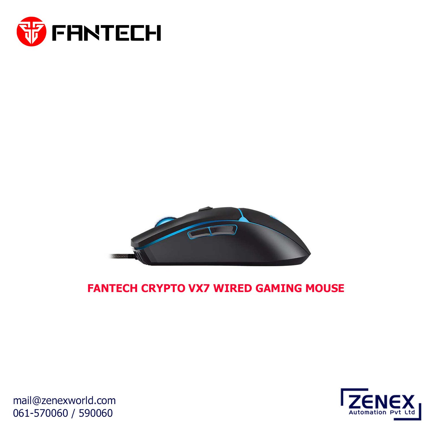 Zenex-Fantech-Crypto-VX7-Wired-Gaming-Mouse_1 FANTECH CRYPTO VX7 WIRED GAMING MOUSE - Image 1