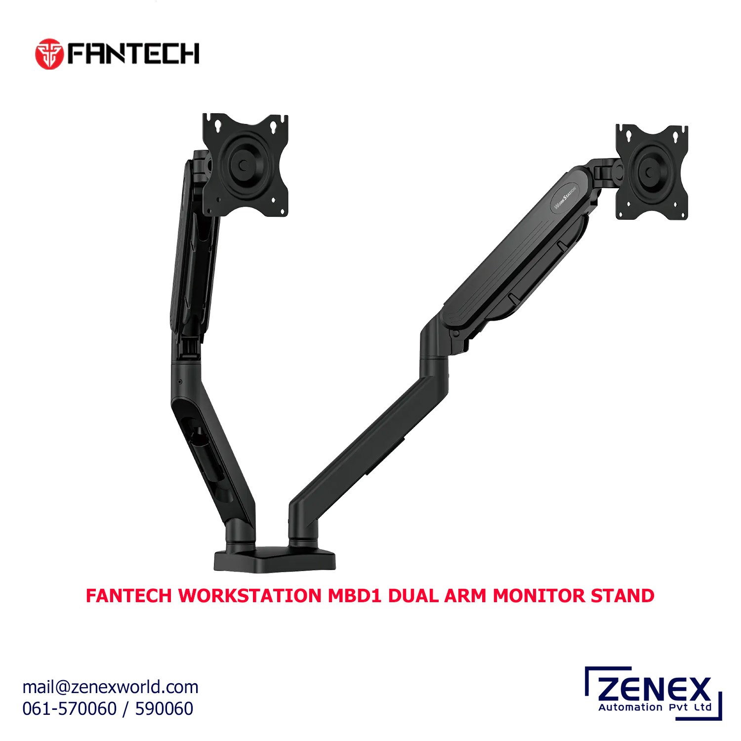 Zenex-Fantech-Workstation-Mbd1-Dual-Arm-Monitor-Stand_1 FANTECH WORKSTATION MBD1 DUAL ARM MONITOR STAND - Image 1