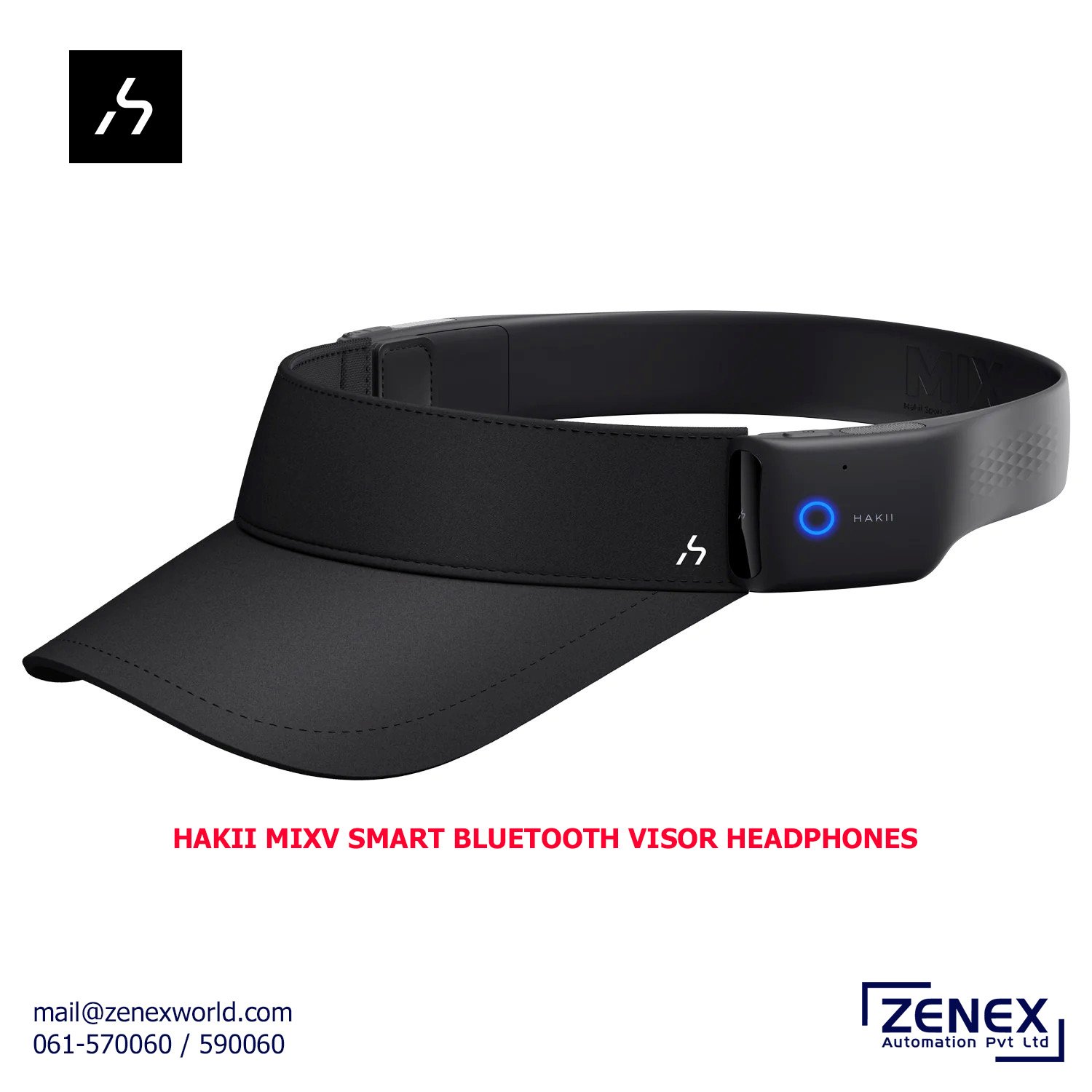 Zenex-HAKII-MIXV-Smart-Bluetooth-Visor-Headphones_1 HAKII MIX OG WEARABLE SPORTS HEADPHONE - Image 1