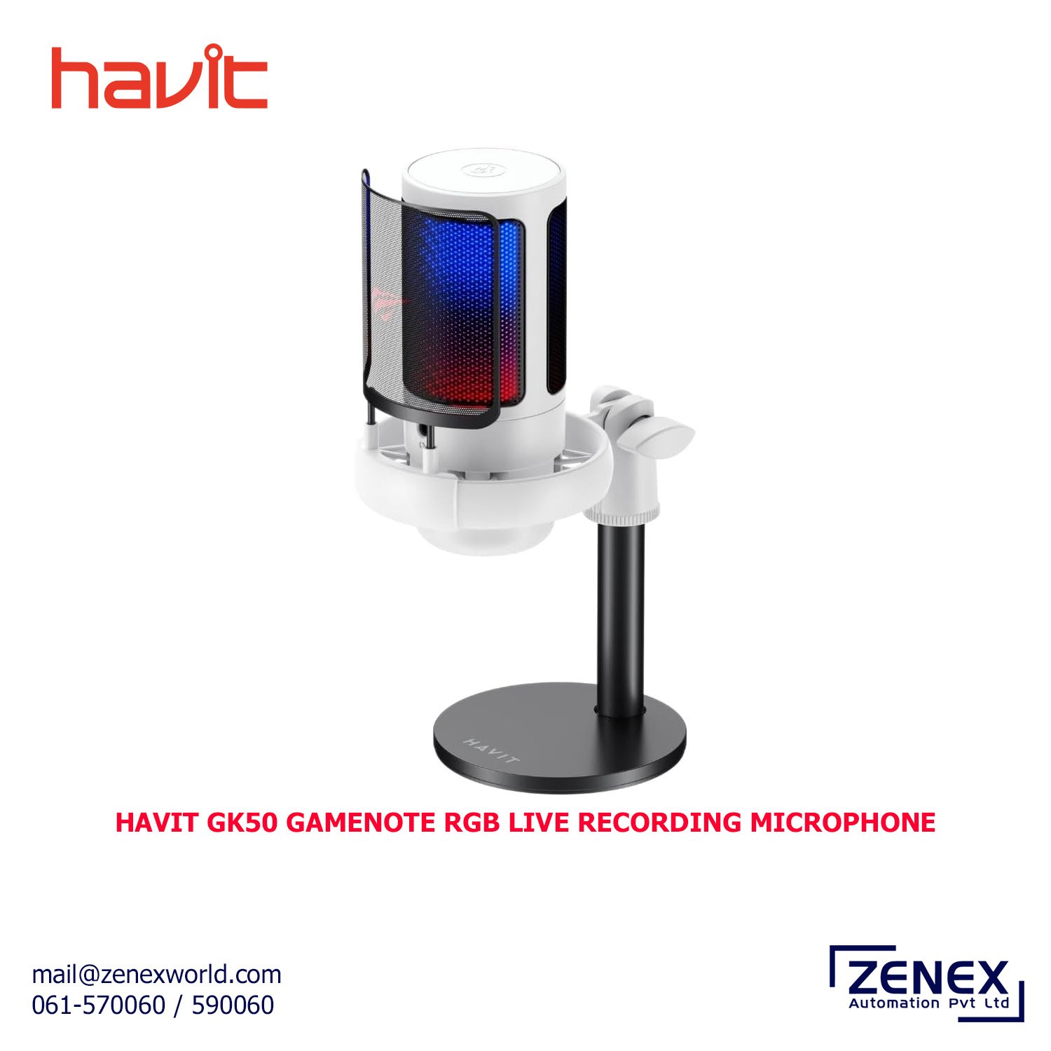 Zenex-Havit-GK50-Gamenote-Rgb-Live-Recording-Microphone_1 HAVIT GAMENOTE RGB LIVE RECORDING MICROPHONE (GK50) - Image 1