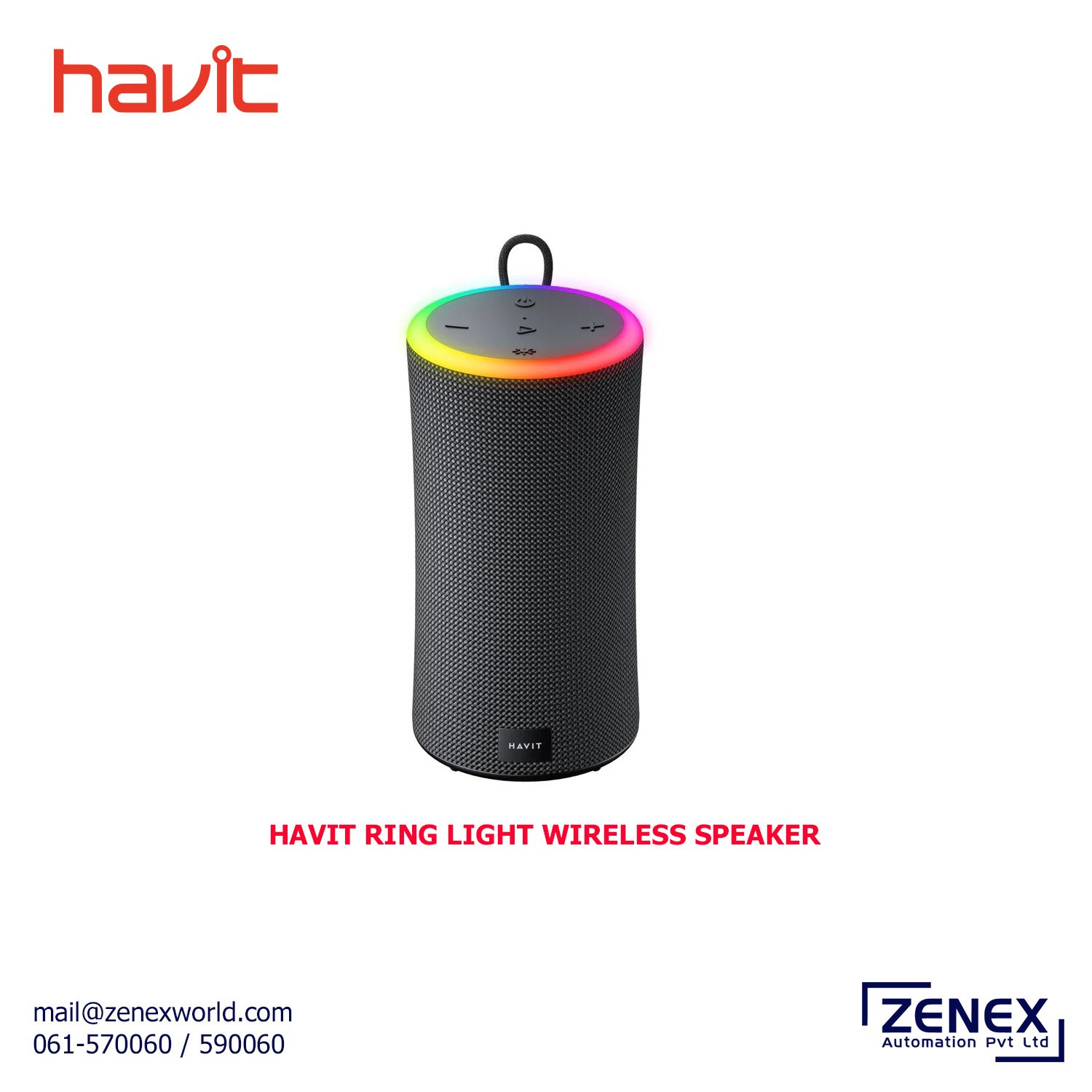 Zenex-Havit-Ring-Light-Wireless-Speaker_1 HAVIT RING LIGHT WIRELESS SPEAKER (HAV-SK833BT) - Image 1