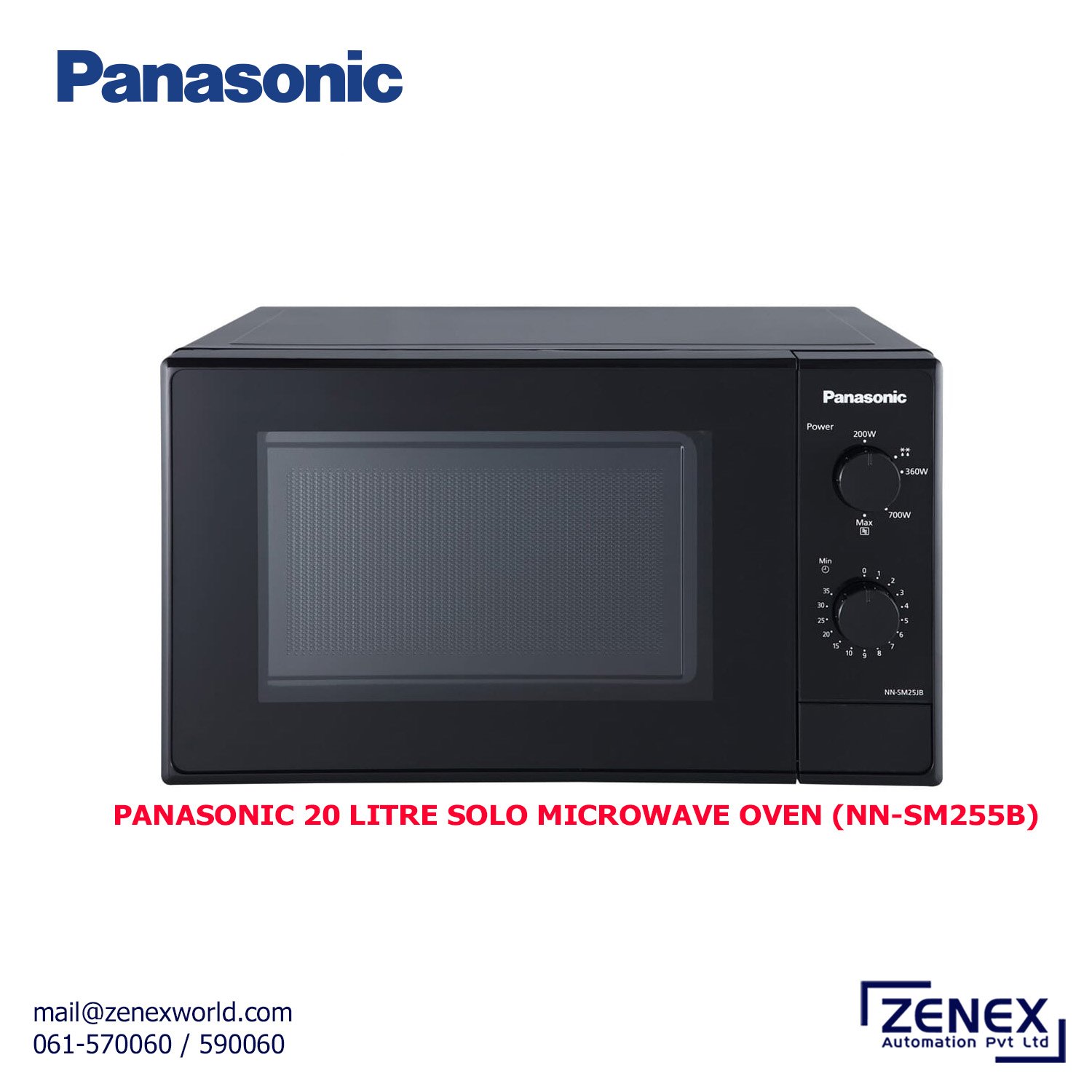Zenex-Panasonic-20-Litre-Solo-Microwave-Oven-NN-SM255B_1 PANASONIC 20 LITRE SOLO MICROWAVE OVEN (NN-SM255B) - Image 1