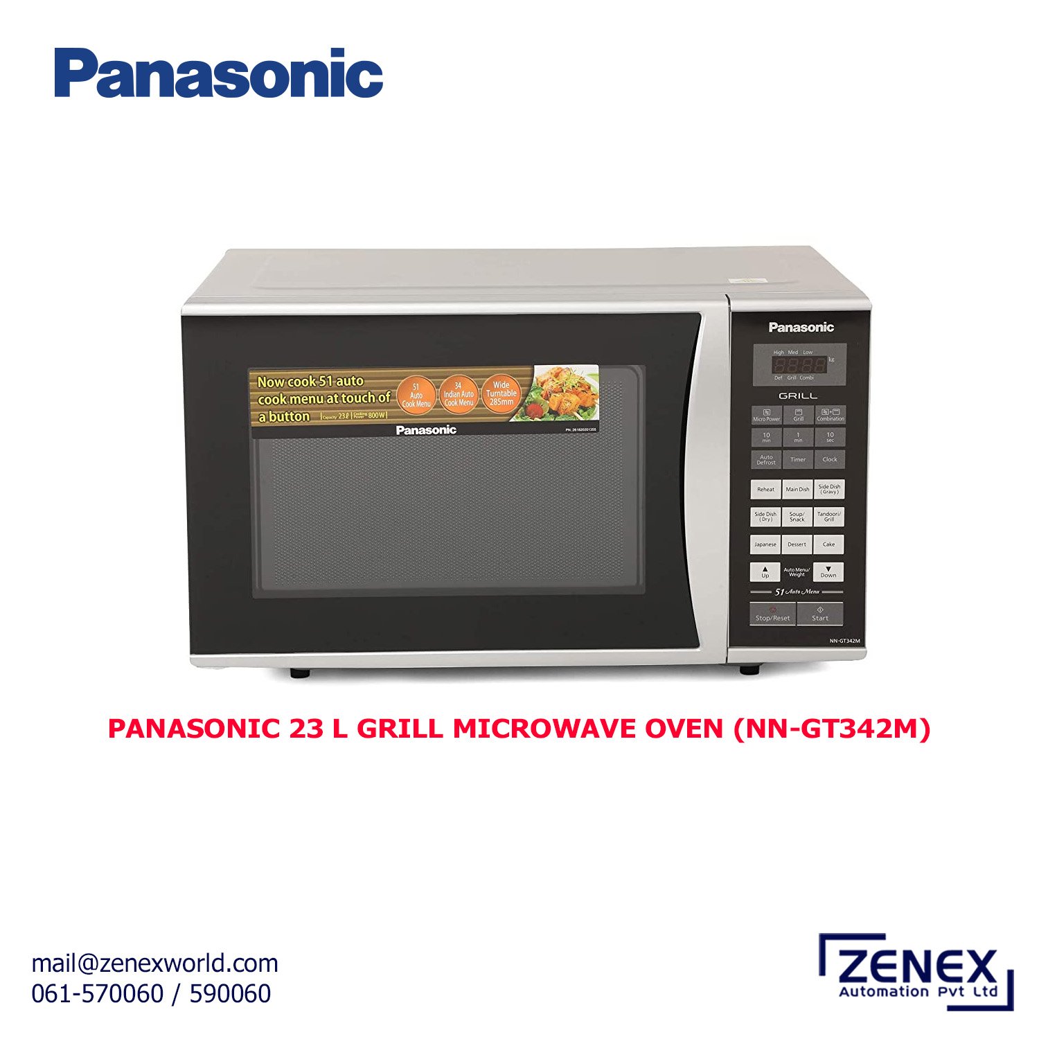 Zenex-Panasonic-23L-Grill-Microwave-Oven-NN-GT342M_1 PANASONIC 23L GRILL MICROWAVE OVEN (NN-GT342M) - Image 1