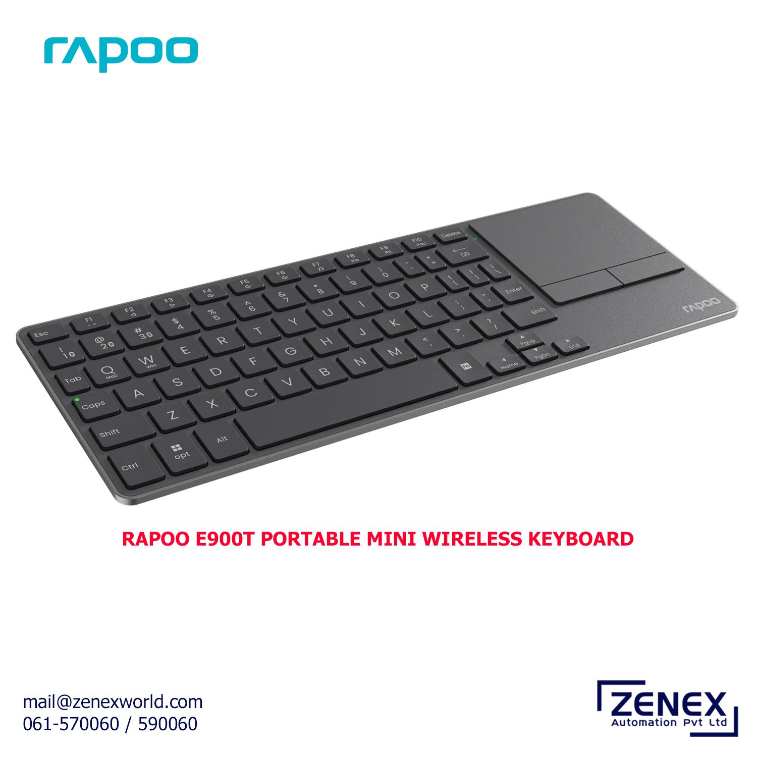 Zenex-Rapoo-E900T-Portable-Mini-Wireless-Keyboard_1 RAPOO E900T PORTABLE MINI WIRELESS KEYBOARD - Image 1