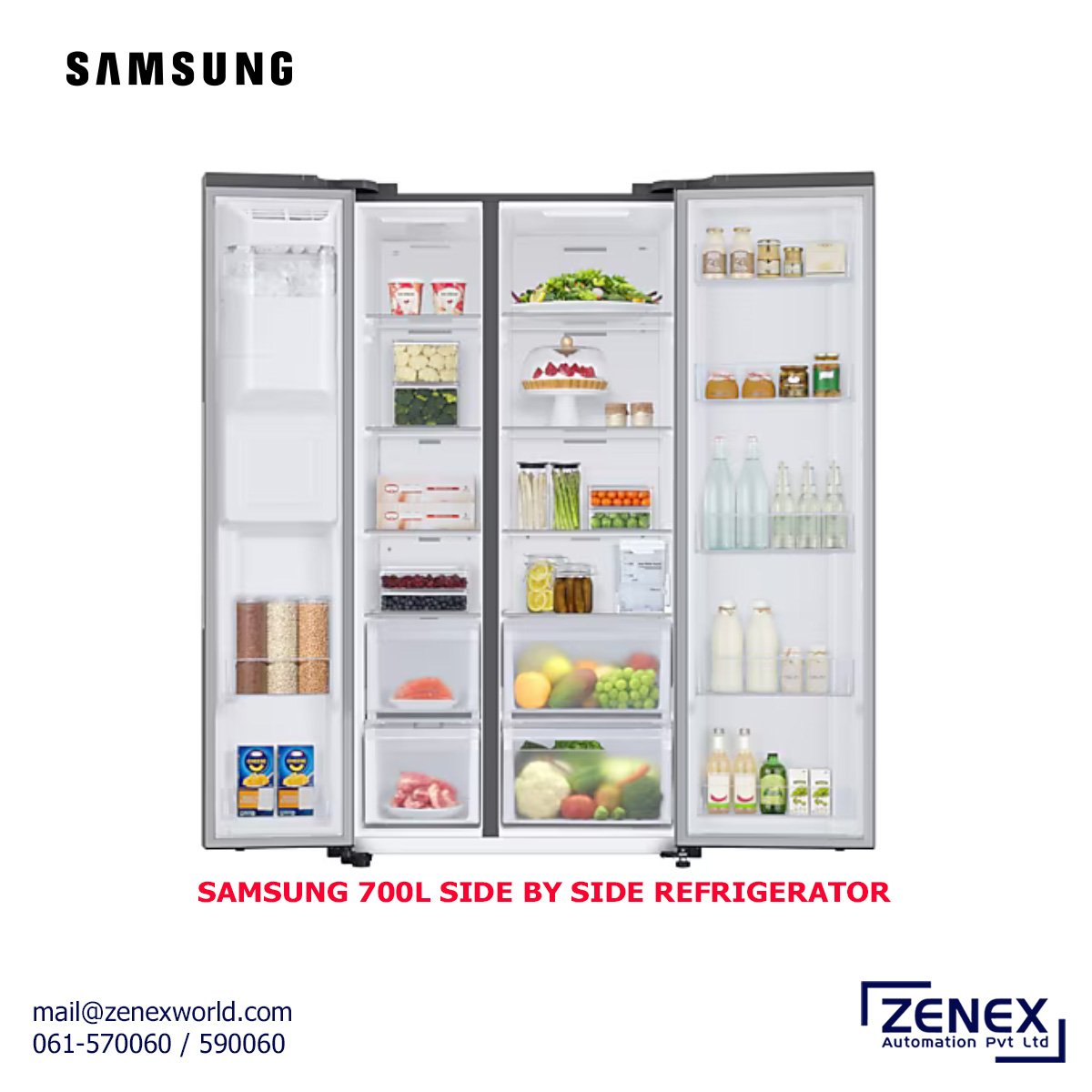 Zenex-Samsung-700l-Side-By-Side-Refrigerator_1 SAMSUNG 700L SIDE BY SIDE REFRIGERATOR WITH SMART CONVERSION - Image 1