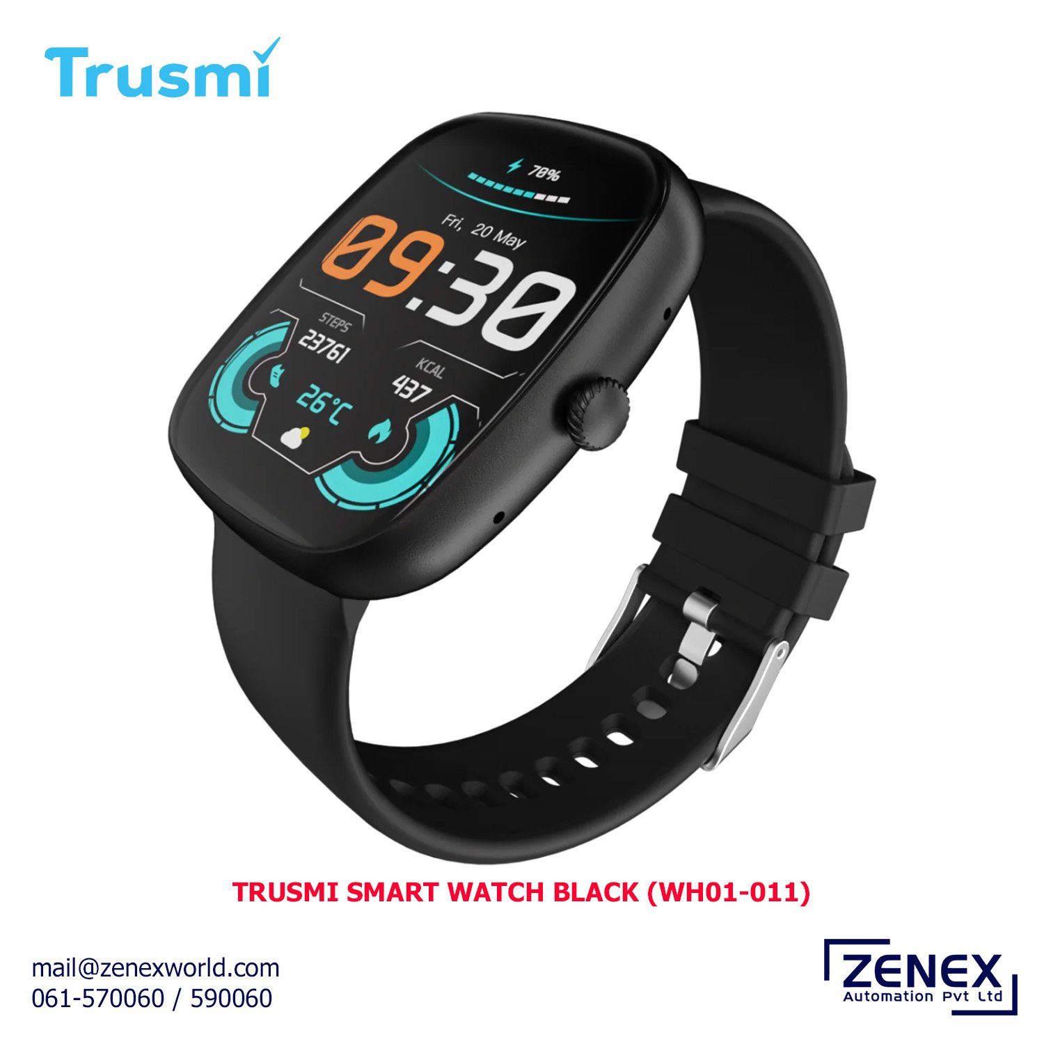 Zenex-Trusmi-Smart-Watch-Black-WH01-011_1 TRUSMI SMART WATCH BLACK (WH01-011) - Image 1