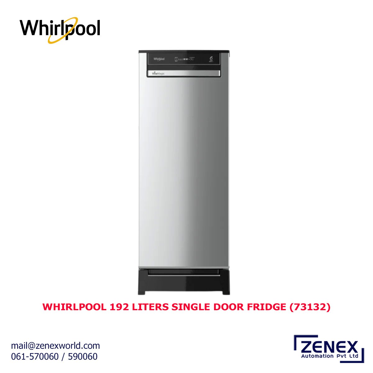Zenex-Whirlpool-192-Liters-Single-Door-Fridge-73132_1 WHIRLPOOL 192 LITERS SINGLE DOOR FRIDGE (73132) - Image 1