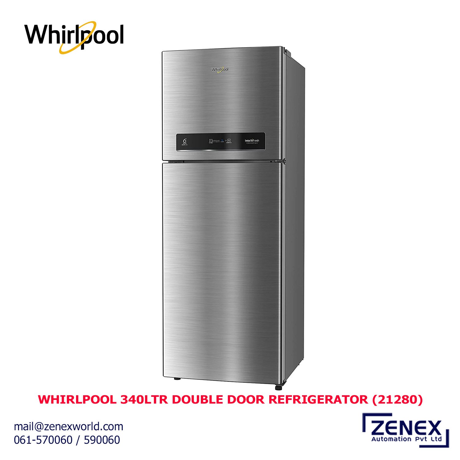 Zenex-Whirlpool-340Ltr-Double-Door-Refrigerator-21280_1 WHIRLPOOL 340LTR DOUBLE DOOR REFRIGERATOR (21280) - Image 1