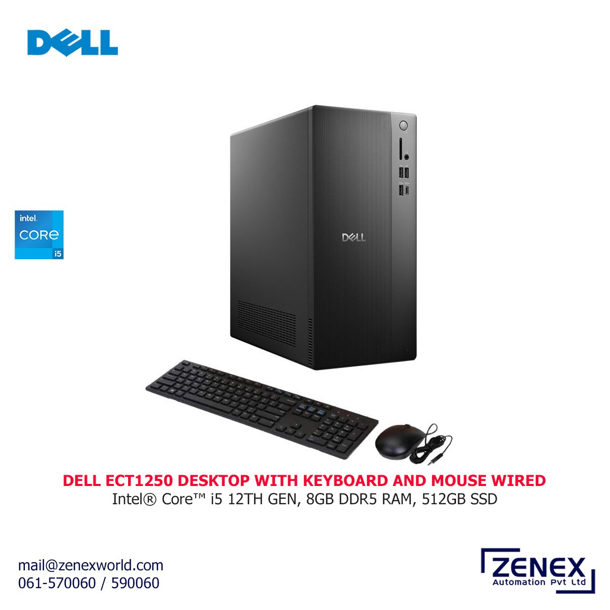 Zenex-Dell-Desktop-With-Keyboard-And-Mouse-Wired_1 DELL ECT1250 DESKTOP WITH KEYBOARD AND MOUSE WIRED - Image 1
