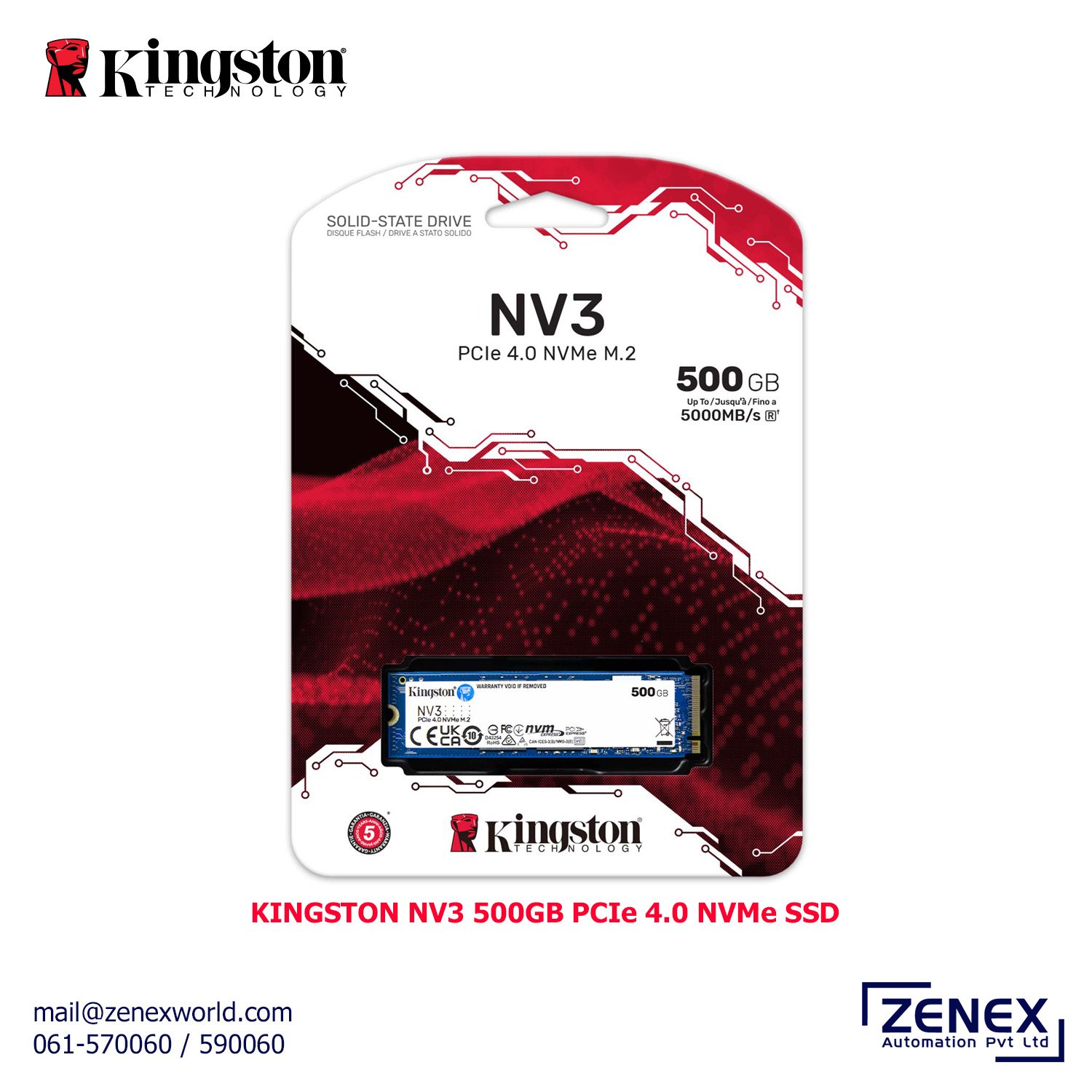 Zenex-Kingston-NV3-500GB-PCIe4.0-NVMe-SSD_1 KINGSTON NV3 500GB PCIe 4.0 NVMe SSD - Image 1