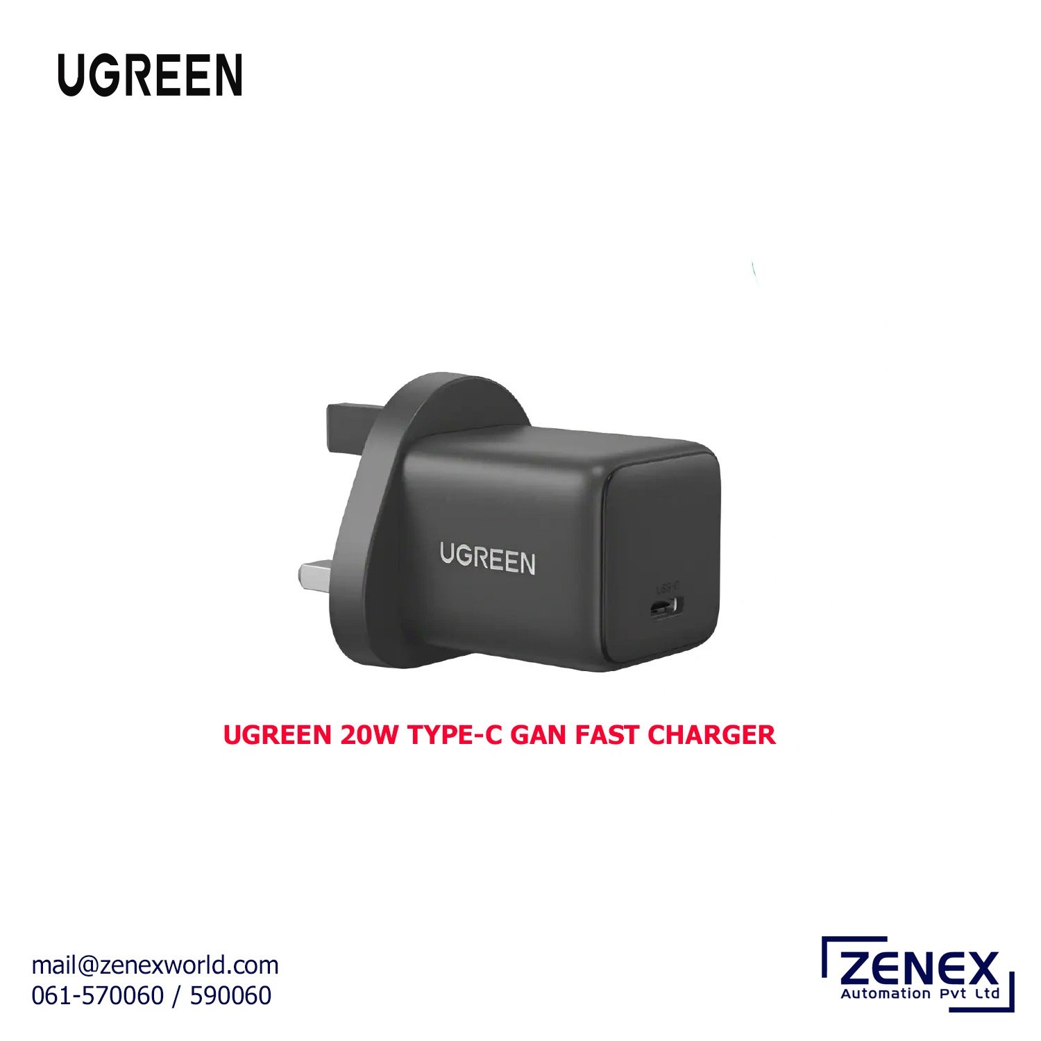 Zenex-Ugreen-20W-Type-C-Gan-Fast-Charger_1 UGREEN 20W USB-C GAN FAST CHARGER - Image 1