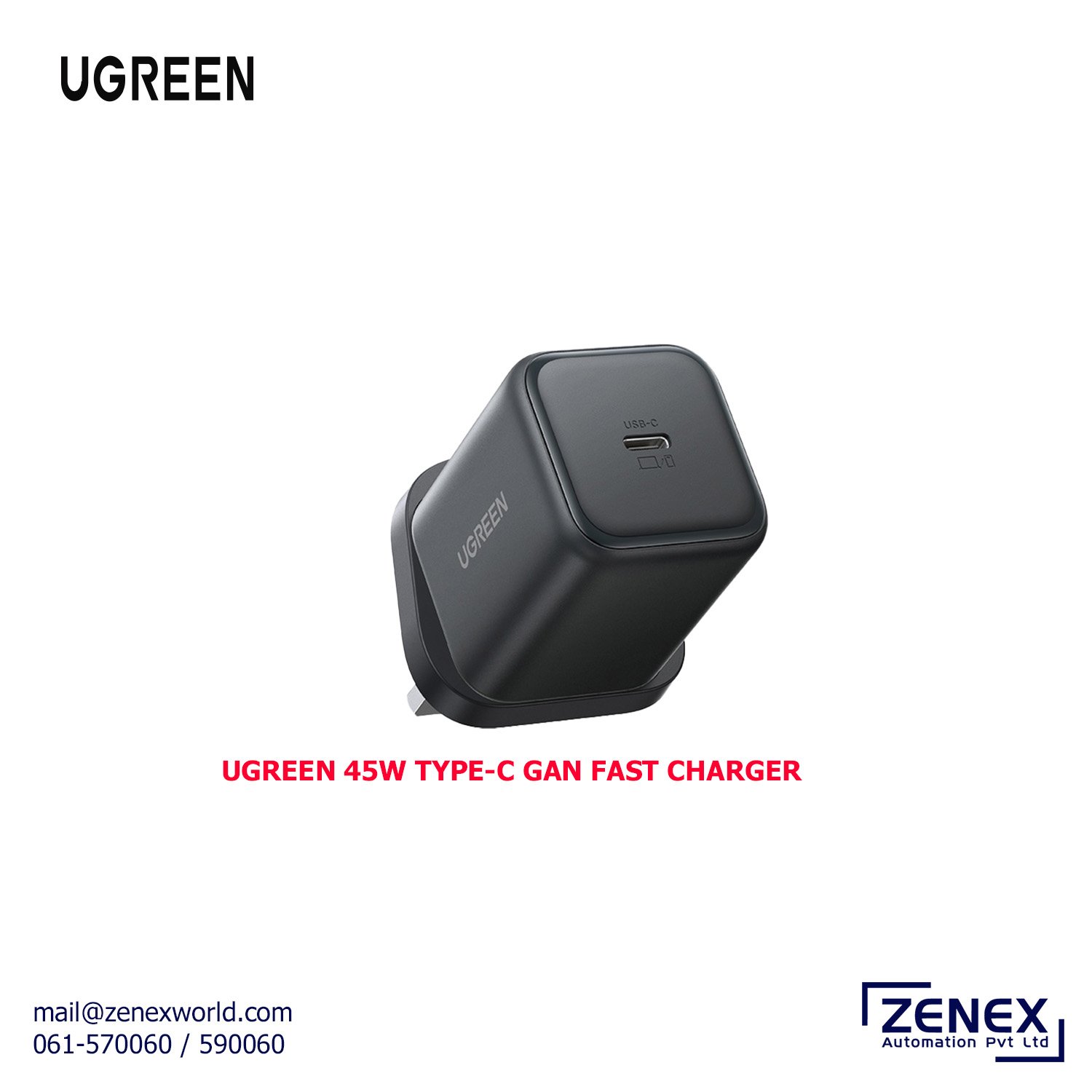Zenex-Ugreen-45W-Type-C-Gan-Fast-Charger_1 UGREEN 45W TYPE-C GAN FAST CHARGER - Image 1